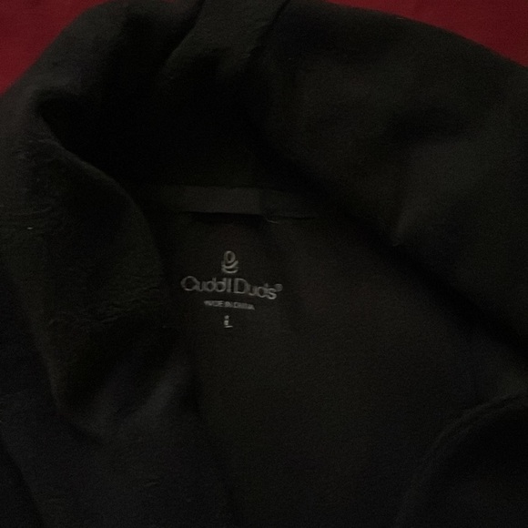 Cuddl Duds Sz L Black Button Up Top - Picture 9 of 14